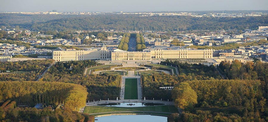 Le château de Versailles vu du ciel